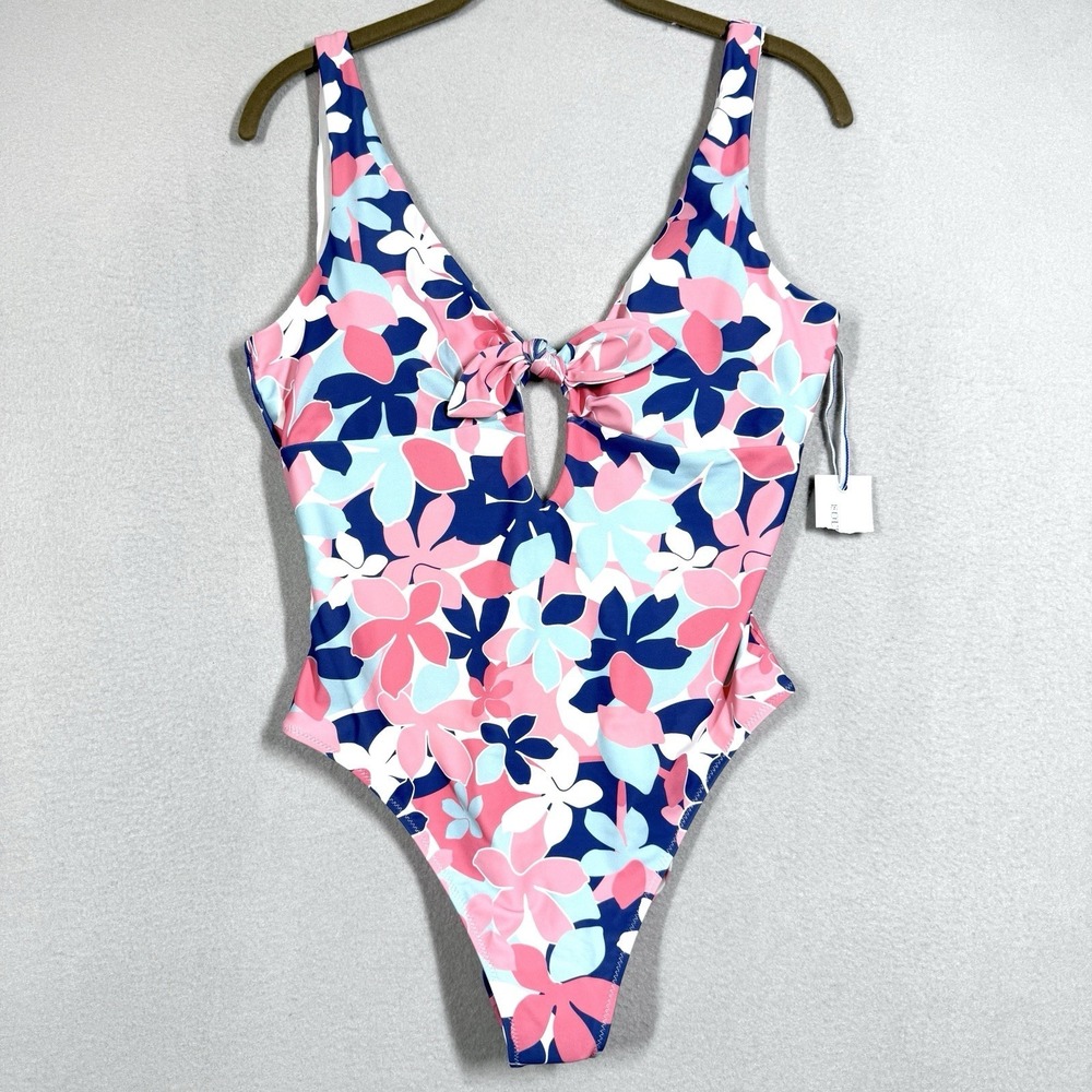 Southern Tide Swimsuit Womens Medium‎ One Piece Tie Front Floral Scoop Back NWT